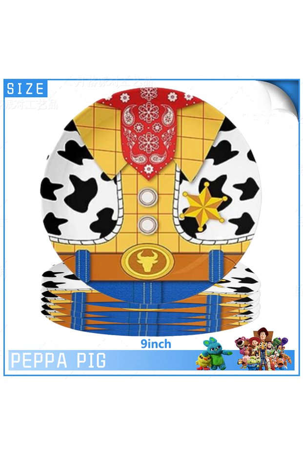 9inch plate-10PCS-2 Kids Birthday Decoration Disposable Tableware Toy Story Cups Plates Ballo