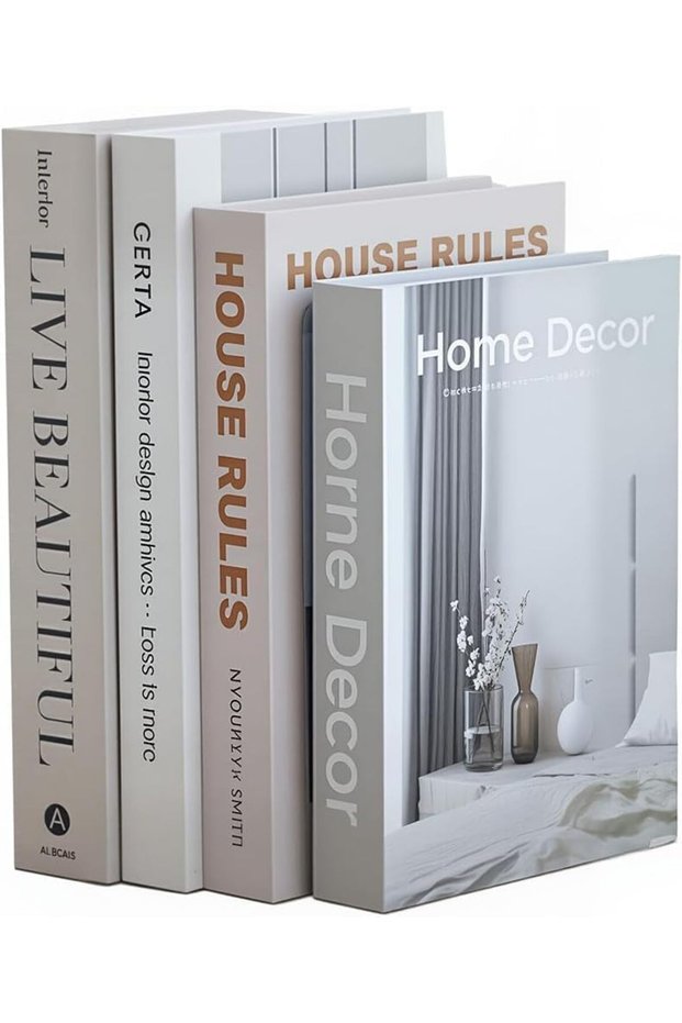 Decorative Books, 4-Piece Foldable Display Set for Home