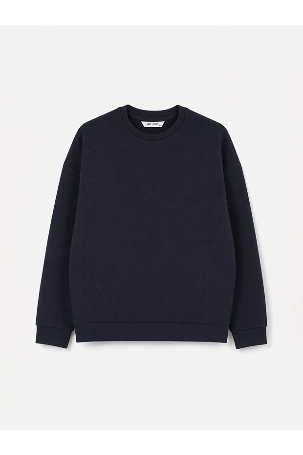 Özmarka New Season Navy Blue Crew Neck Men's Sweatshirt