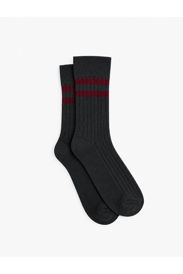 Ribbed Striped Viscose Socks