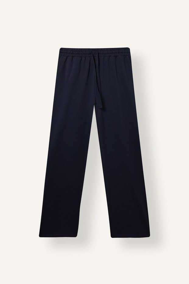 100% Cotton Lace-Up Waist Relaxed Fit Straight-Leg Pajama Bottoms J0330Ax26Au