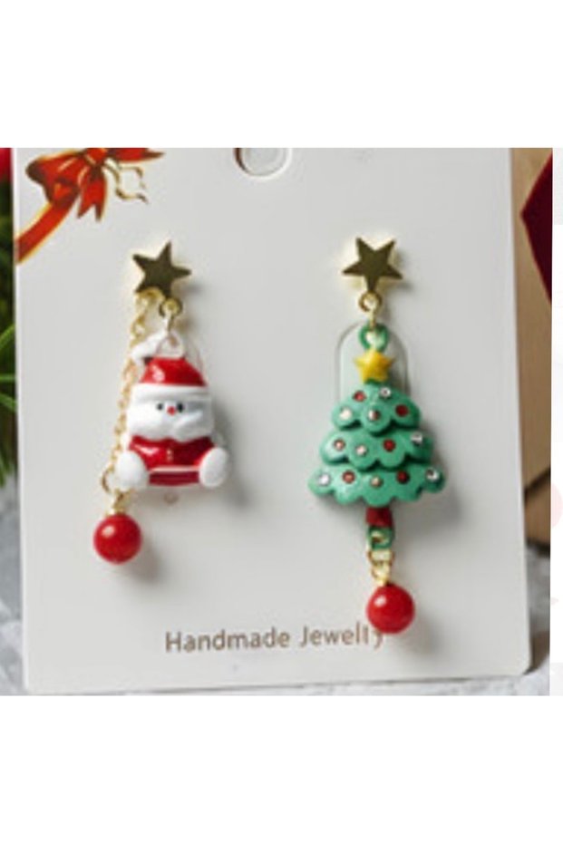 Christmas Father Christmas Pine Tree Earrings