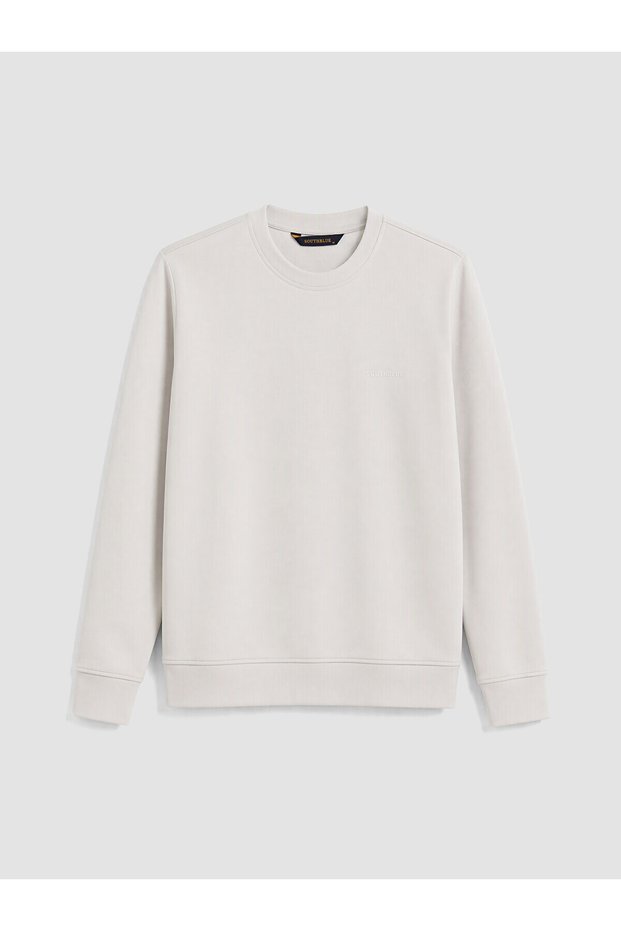 Özmarka New Season Beige Crew Neck Men's Sweatshirt