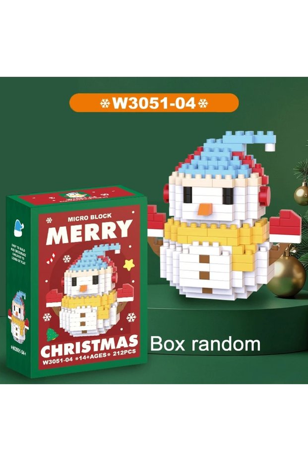 snow manA Christmas Gifts Micro Building Block Series Santa Claus Reindeer Puzzle Assembling Bricks