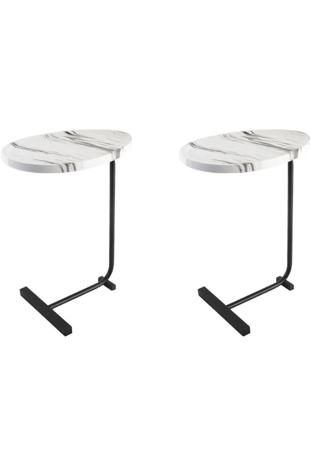 Nzone C Shaped Table, Side Table,End for Sofa and Bedside, طاوله قهوه,Couch Side Tables That Slide U