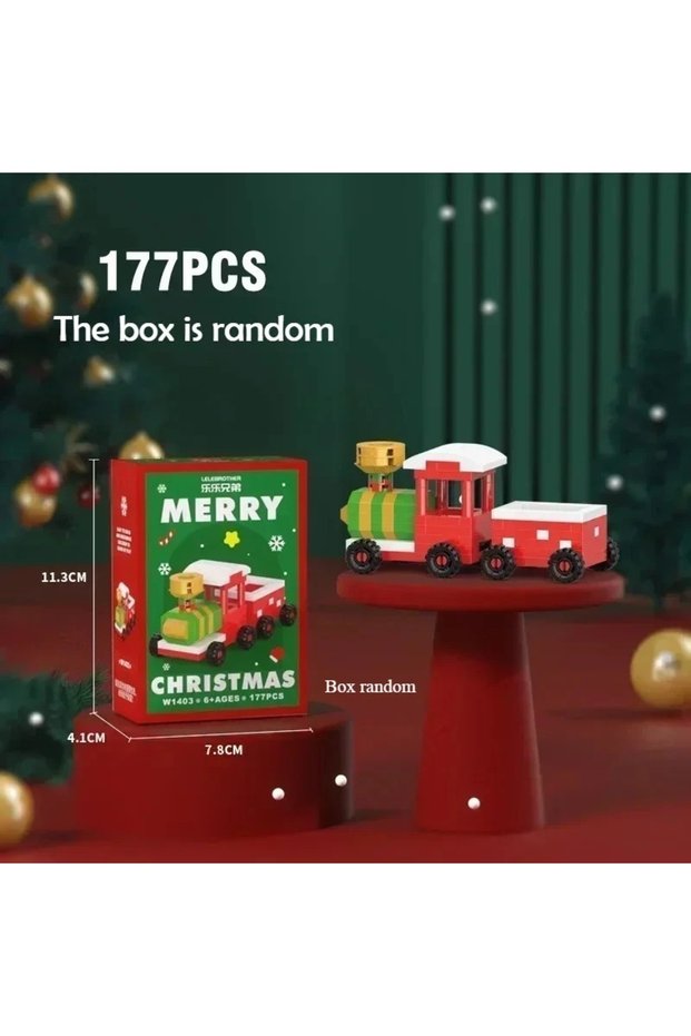 train Christmas Gifts Micro Building Block Series Santa Claus Reindeer Puzzle Assembling Bricks Tabl