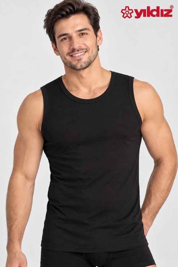 Yildiz 100% Cotton Ribbed 3-Piece Zero Sleeve Men's T-Shirt