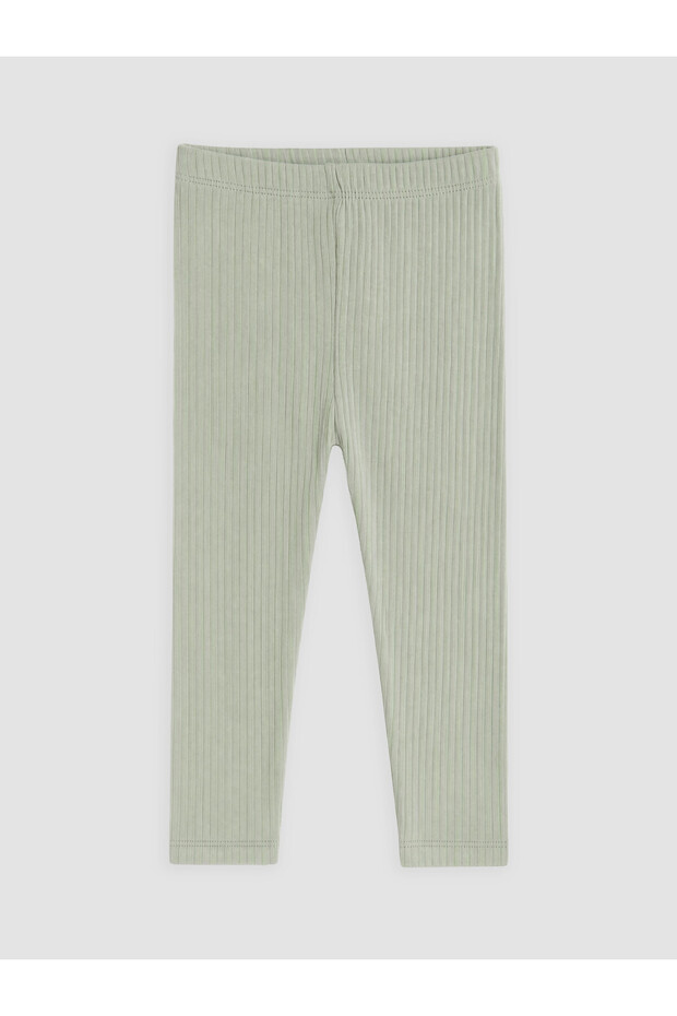 Özmarka New Season Green Ribbed Baby Girl Leggings