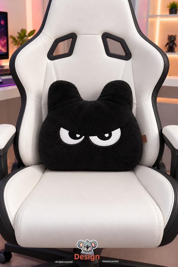 Plush Waist and Back Support Pillow – Black and Pink Color Options, Suitable for Gaming Chair, Office Chair, Home and Car Use, Gift for Loved Ones