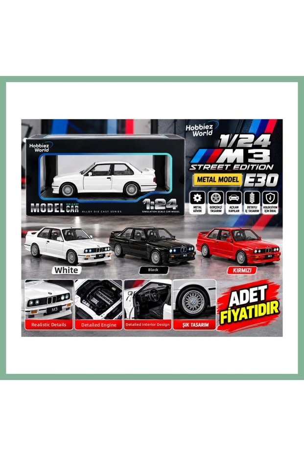 1901-440A World 1/24 M3 Street Edition Metal Model E30 Bsk2026