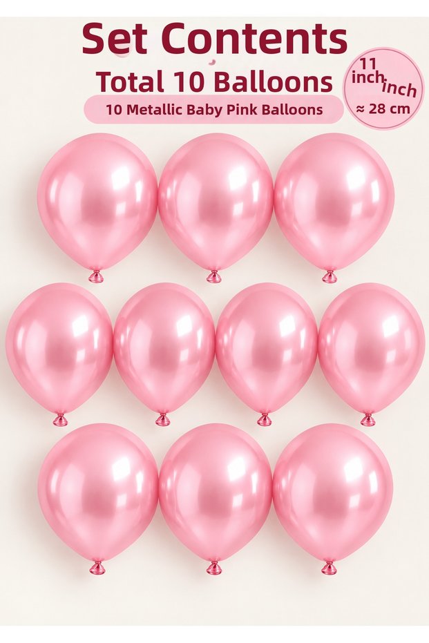 Balloon Basket Metallic Baby Pink Balloon 11 Inch 28 cm Birthday Ornament Promise Engagement Party Ornament