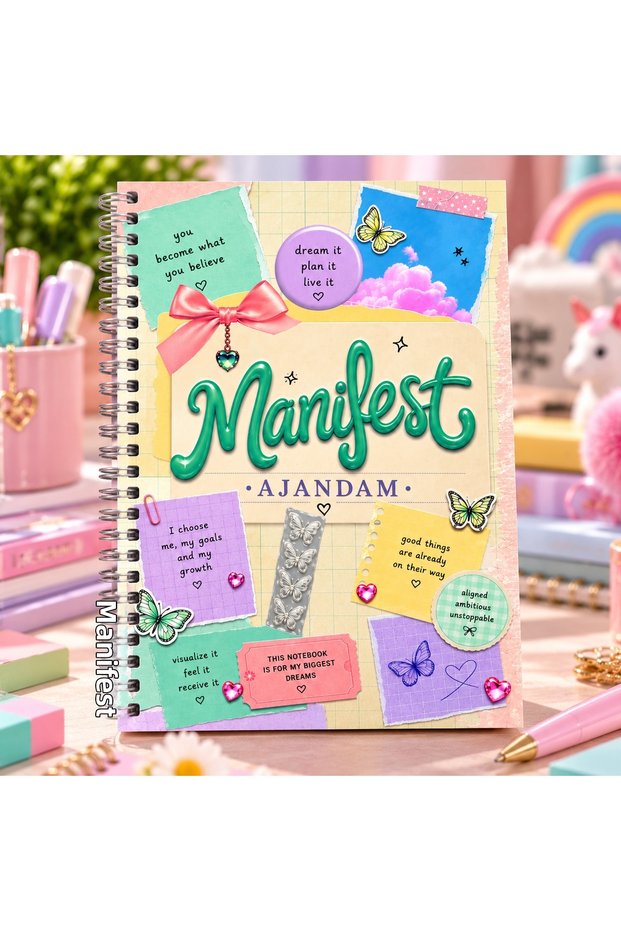 Manifest Agenda 17X24 cm Spiral Bound Hard Cover Patterned Notebook