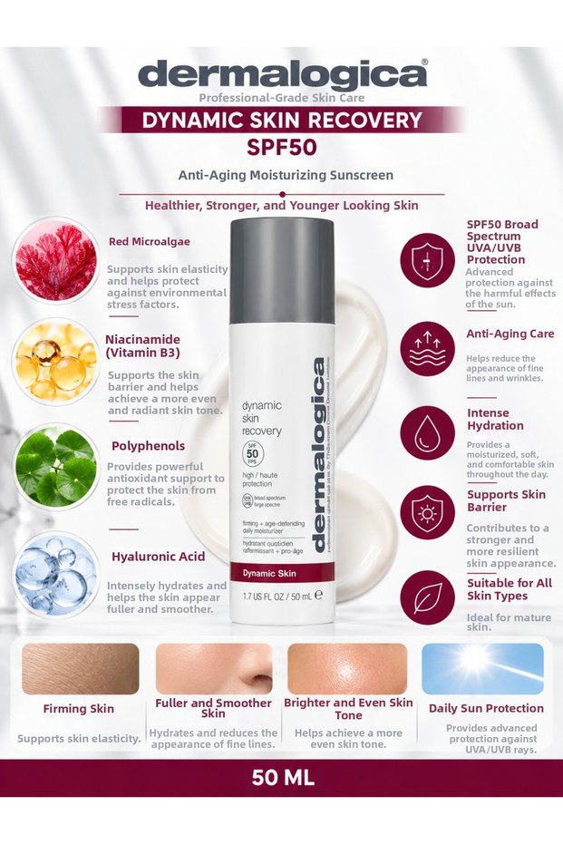 Dynamic Skin Recovery Spf50 50 ml – Anti-Hydrating and Sun Protection Face Cream