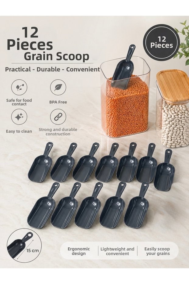 12 Pieces of Food Measuring Shovel for Spices, Pulses, Flour, Sugar, Detergent Measuring Shovel Pulses Shovel