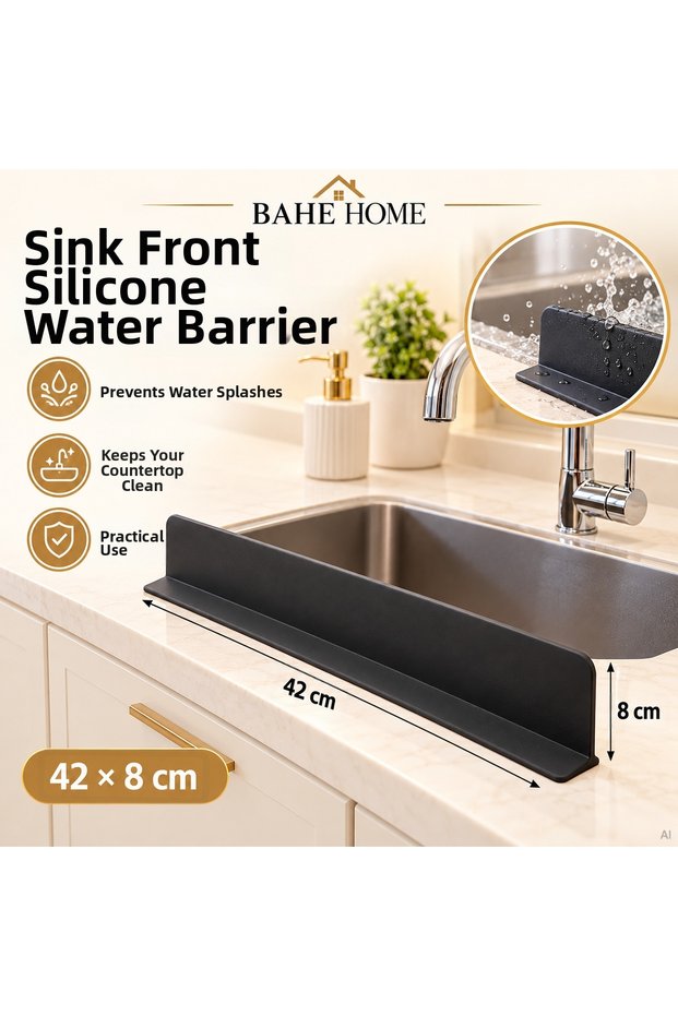 Silicone Water Barrier in Front of the Sink Kitchen Sink Anti-Splash Countertop Protector