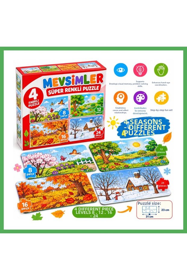 2488 Seasons Super Colorful Puzzle 4-Piece Bezoss
