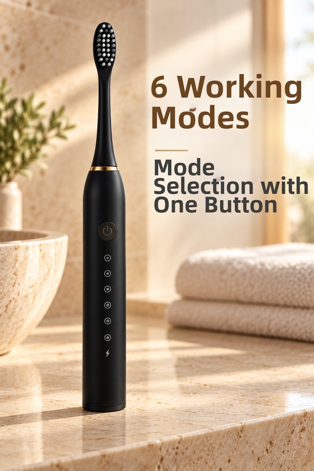 Black Electric Toothbrush Ipx7 Waterproof