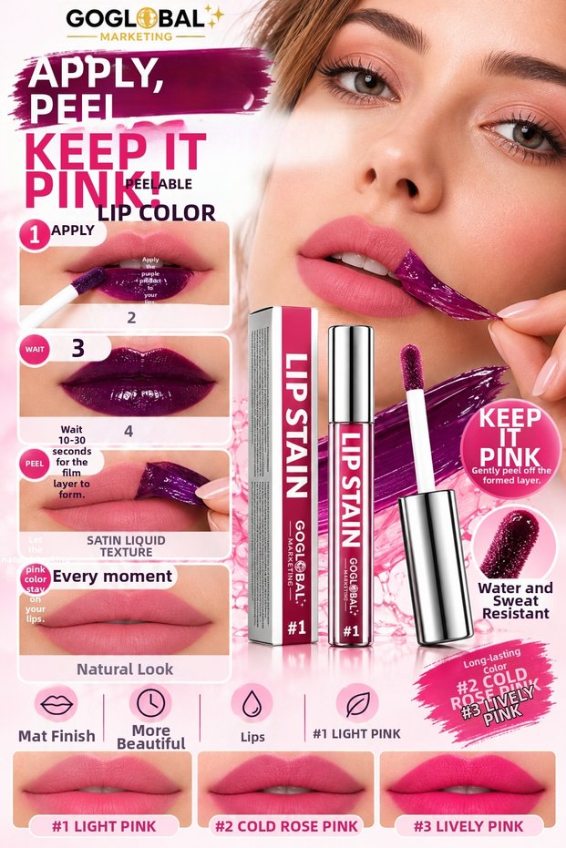 Peel-Off Lip Colorant Lip Stain No:1 Light Pink 2.5 ml – Keep the Pink On, Don'T Take It Off