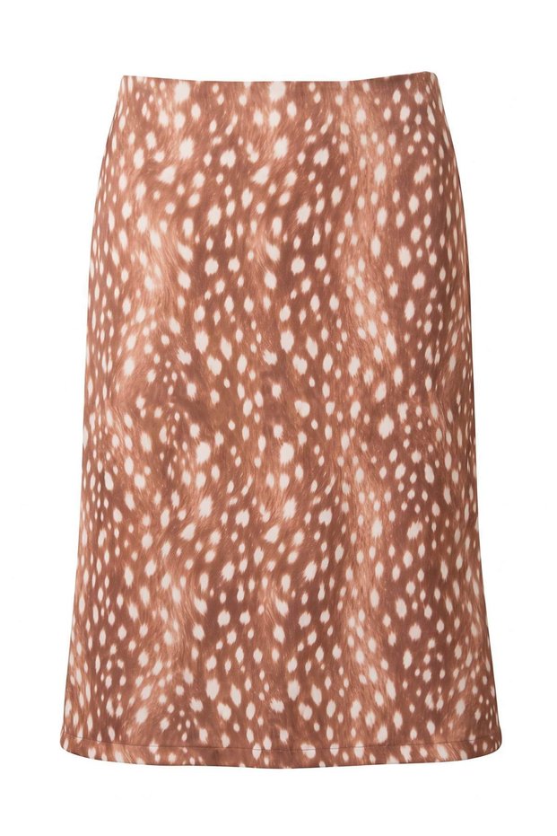 Bambi Patterned Midi Satin Skirt Twoaw27Et00161