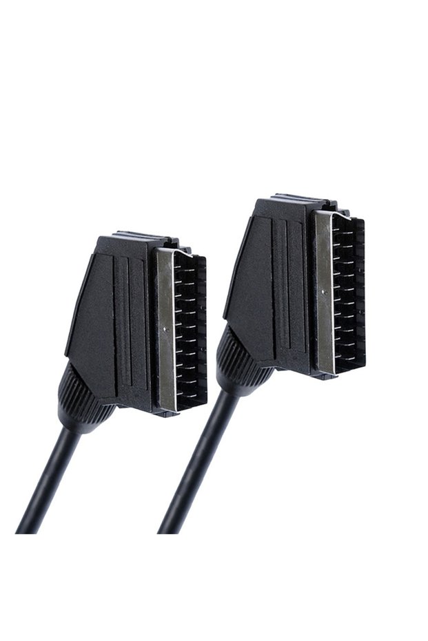 1.5m black Scart Cable RGB True 21-PIN Composite RGB Scart to Scart Cable for TV, Recorder, DVD Play