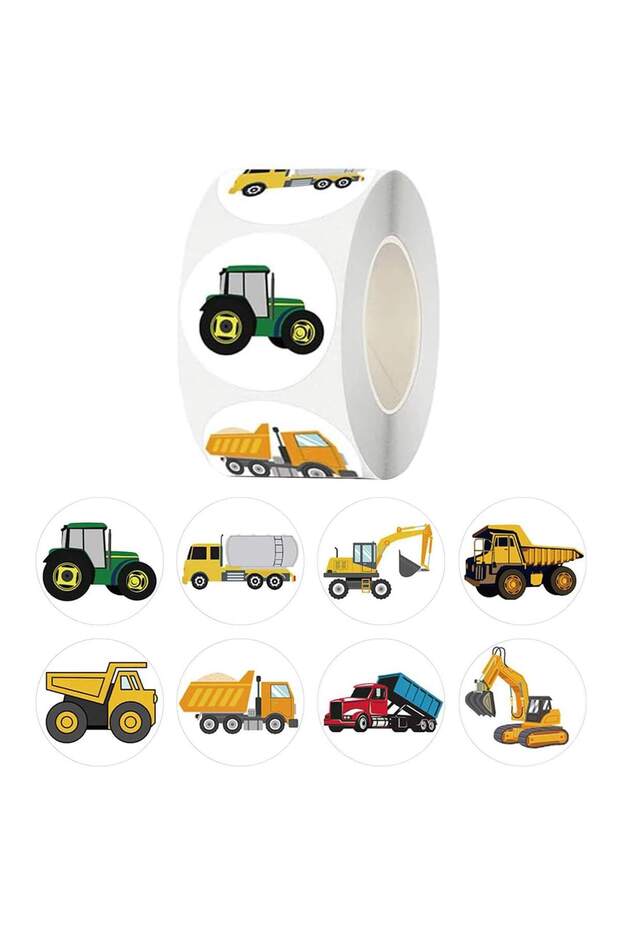 1inch-500pcs 1 100-500pcs 1 inch Cars Reward Stickers for Kids Construction Sticker Cute Stationery