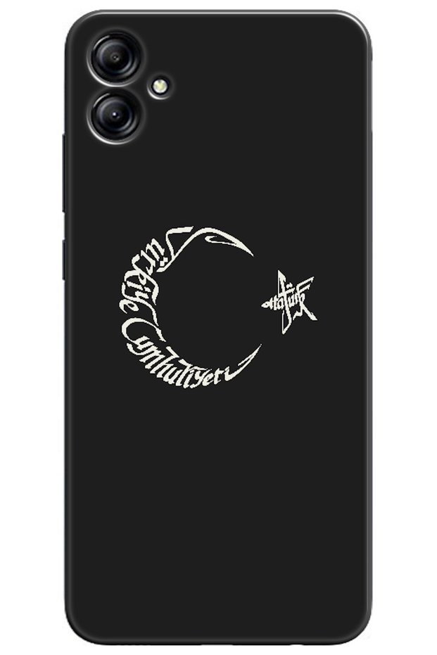 Samsung Galaxy A04e Compatible Case with Crescent Moon, Star, and Atatürk (Printed)