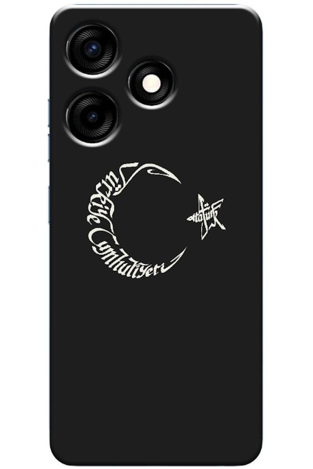 TECNO Spark 10C Compatible Case with Crescent Moon, Star, and Atatürk (Printed)