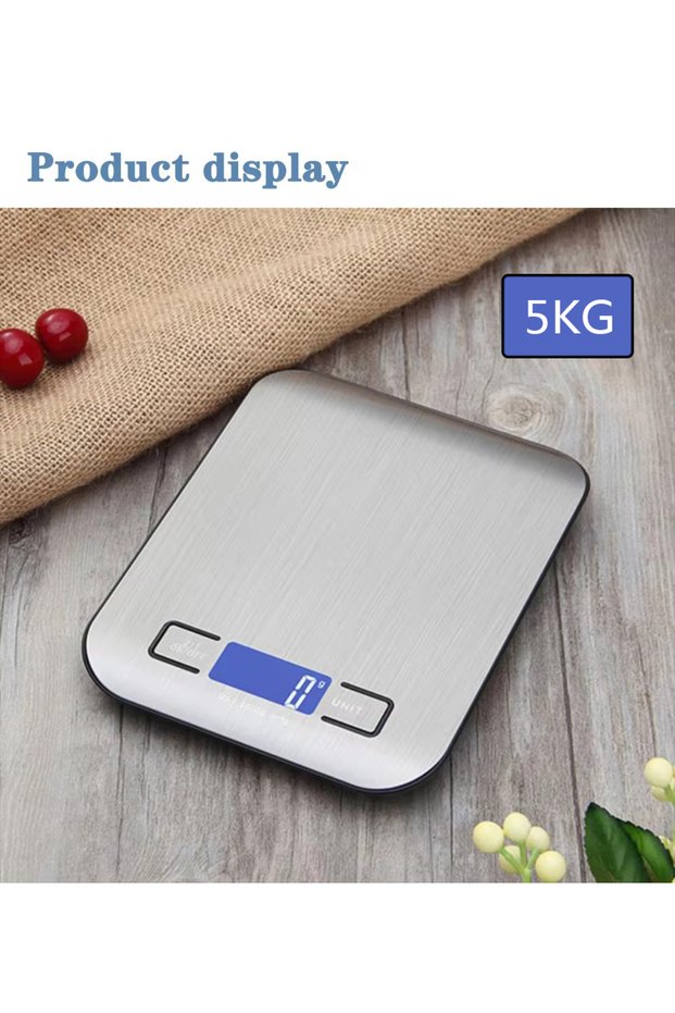 CFC-5KG Kitchen Scale LCD Display Stainless Steel Electronic Scales Home Jewelry Food Snacks Weighin