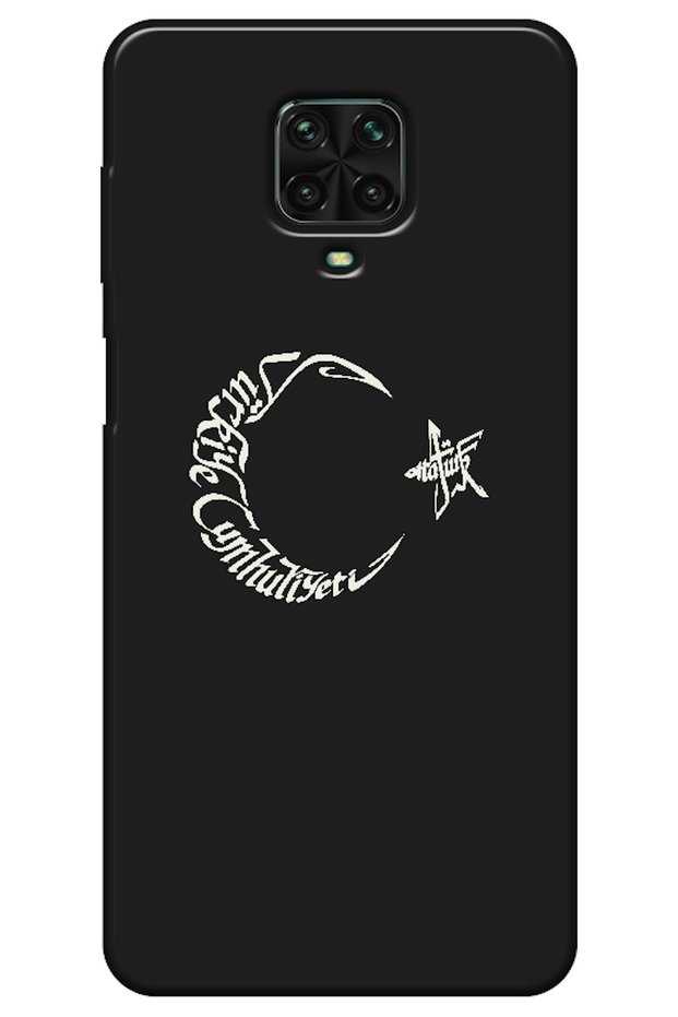 Xiaomi Redmi Note 9S Compatible Case with Crescent Moon, Star, and Atatürk (Printed)