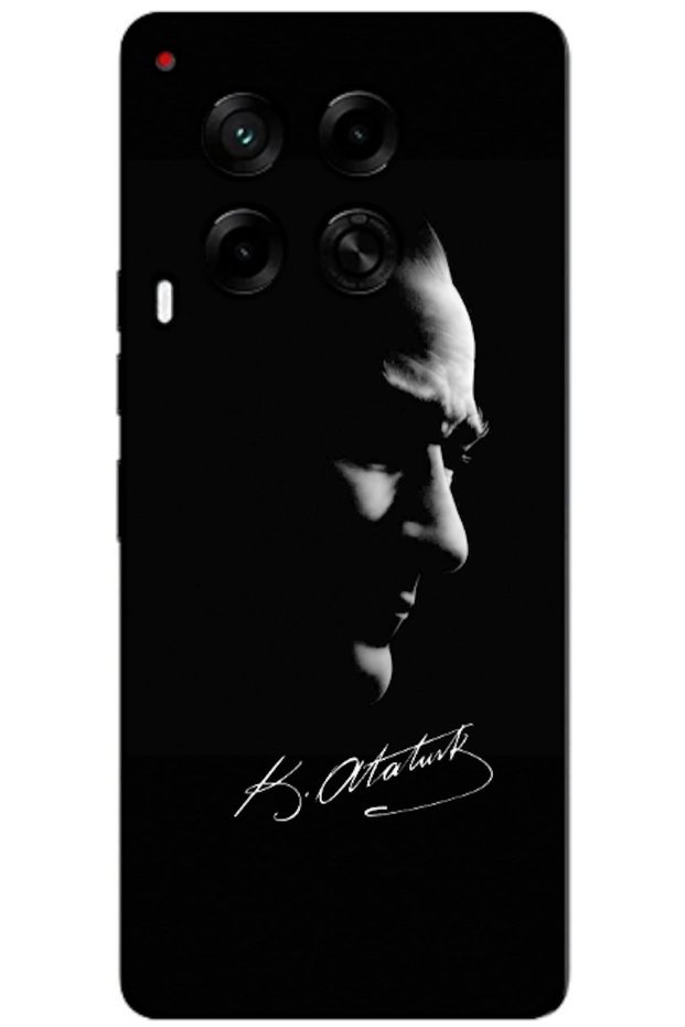 TECNO Camon 30 5G-Compatible Case: Mustafa Kemal Atatürk Black (Glass-Printed)