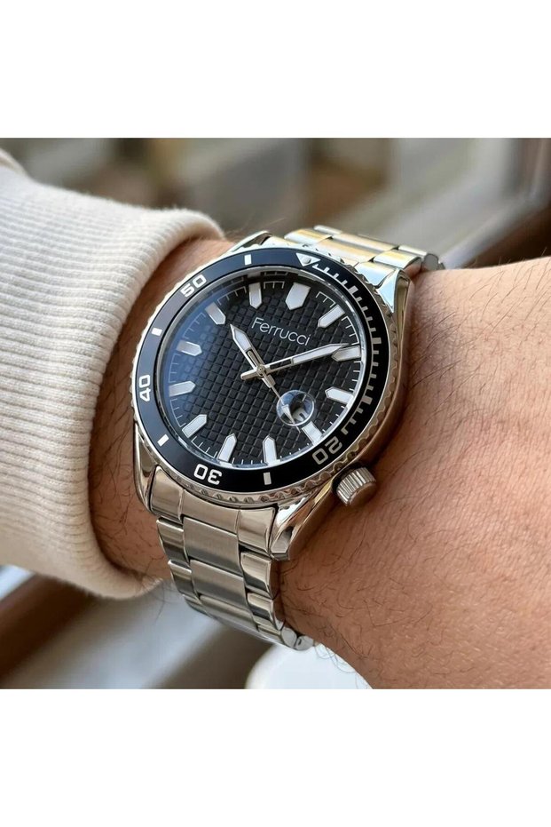 Steel Case Silver Color Calendar Black Dial Fc03229Tm.01 Men's Wristwatch