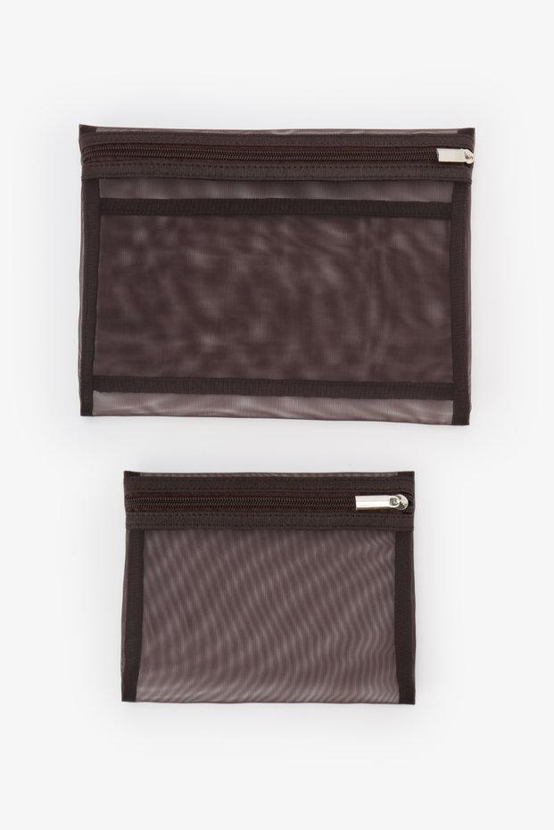 Brown Emma 2-Piece Makeup Bag