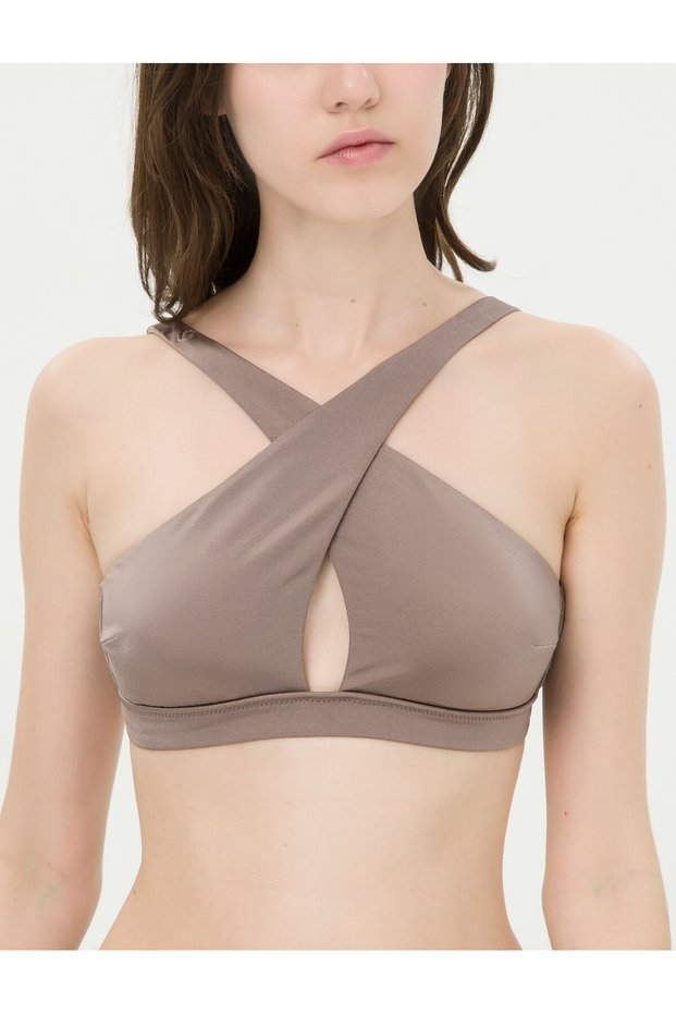 Women's Gray Bikini Top 6YAK89722GM