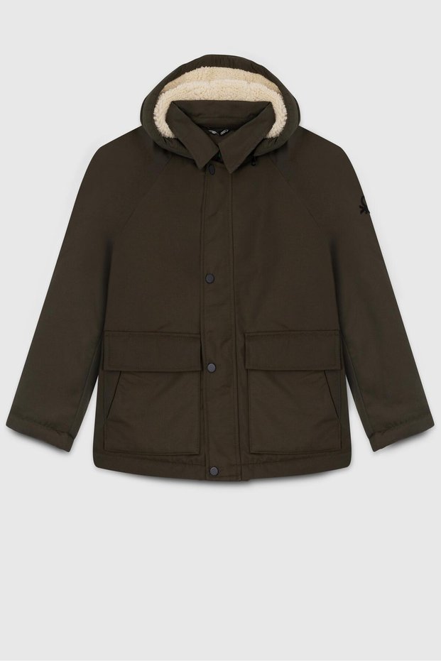 Boy's Khaki Color Detachable Hooded Coat