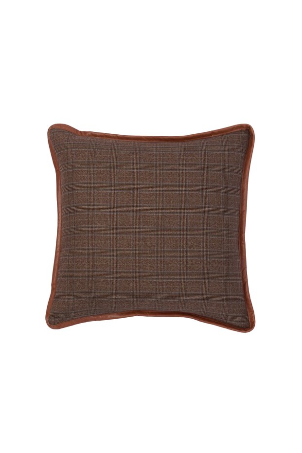 Leather Detailed Square Pillow (50X50 cm)