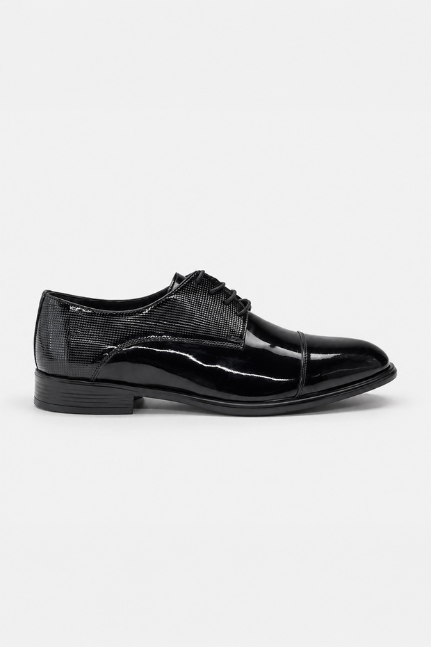 Men's Black Classic Patent Leather Micro Light Sole Shoes