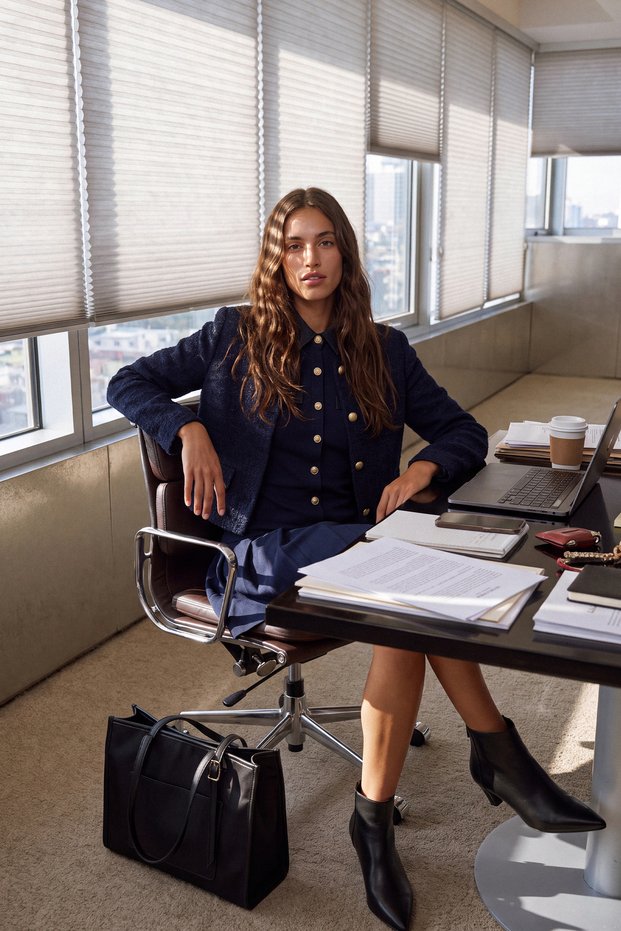 Women's Navy Blue Regular Fit Shirt Jacket