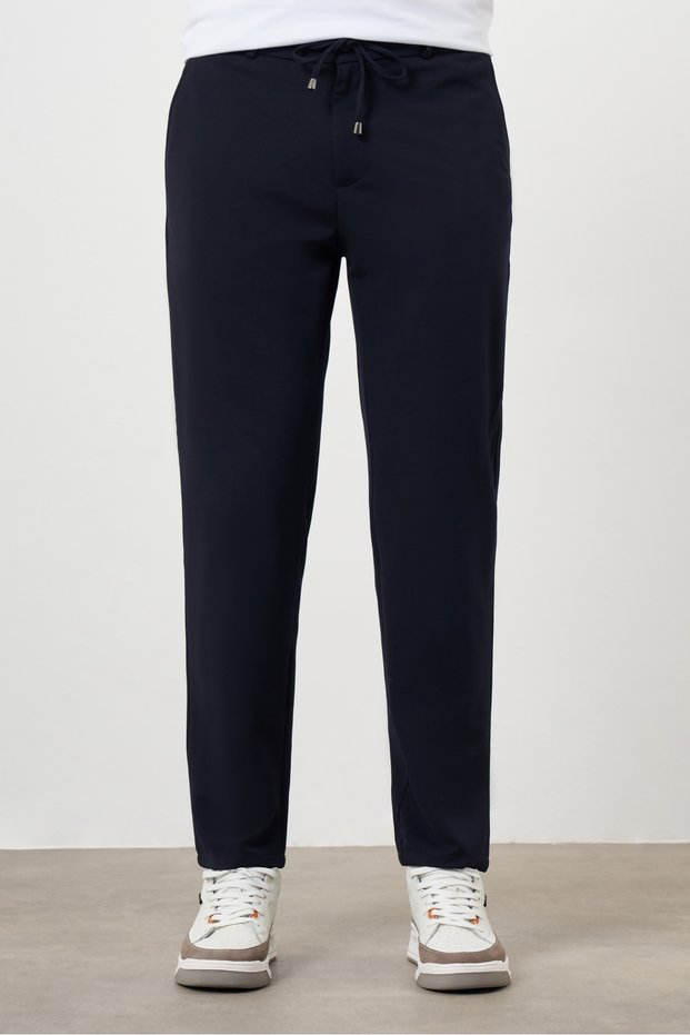 Men's Navy Blue Slim Fit Jogger Pants