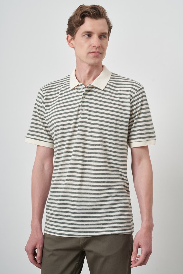 Men's Green Trend Polo Neck T-Shirt