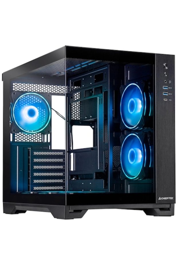 Carcasă computer Visio, neagră, turn central