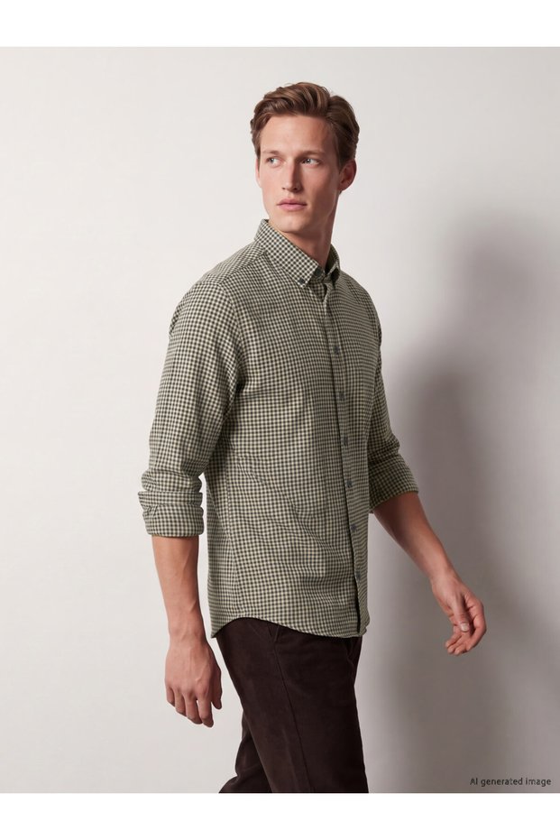 Timeless Clothing & Timeless Choices Standard Fit Checkered Embroidered Men's Lumberjack Shirt