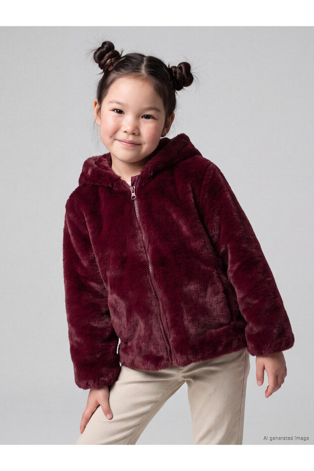 Sparkling Choices Hooded Girls' Faux Fur Coat by Shining Store