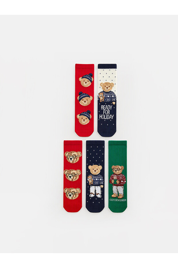 Timeless Clothing & Timeless Choices Bear Embroidered Boys' Socks 5-Piece Set