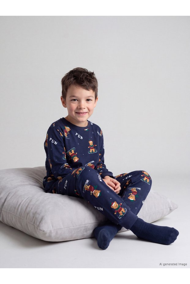 Sparkling Choices from Shining Store Zero Roba Collar Boy's Pajama Set