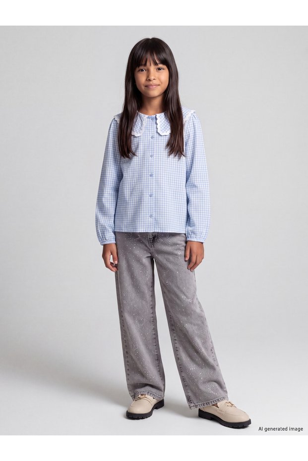 Peak New Season Mixed Wideleg Stoned Girls' Jean Pants