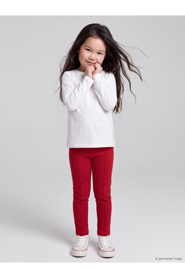 I Stitch Detailed Girls' Leggings from Freezen Store