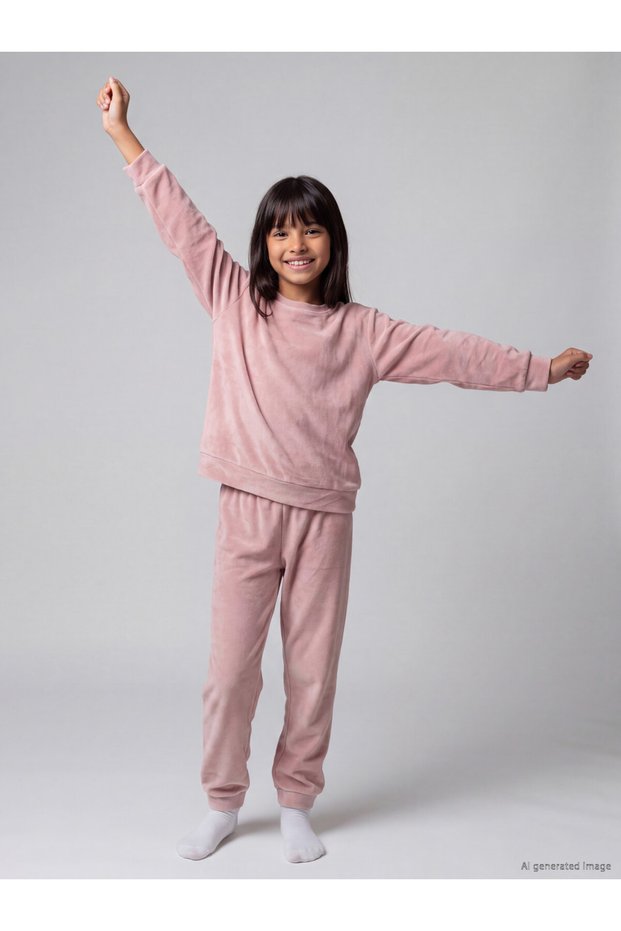 I Girls' Velvet Pajama Set from Freezen Store