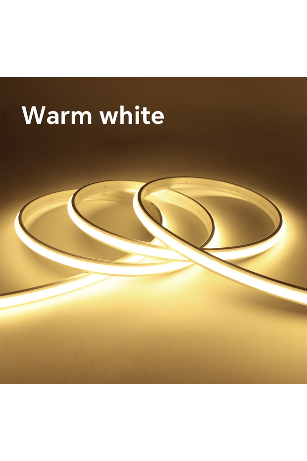 1M LED EU Adapter Set Warm White 24V COB Neon Strip Light 280LEDs/M Solid Silicone Gel Tube With Dim