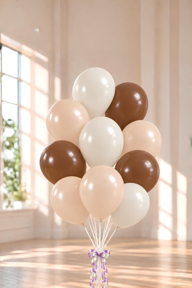 12 Inch Brown-Sea Sand-Skin Color 10 Pieces Balloons