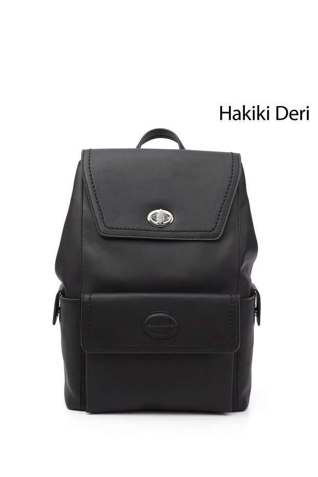 BLACK Heart Platinum Genuine Leather Large Size Women's Backpack B3484